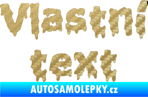 Samolepka Vlastní text - Liquidism 3D karbon zlatý