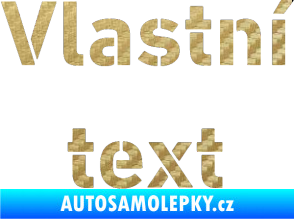 Samolepka Vlastní text - Stencil DIN 3D karbon zlatý