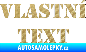 Samolepka Vlastní text - Stencil 3D karbon zlatý
