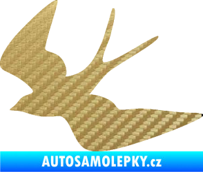 Samolepka Vlaštovka 001 levá 3D karbon zlatý