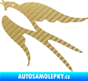 Samolepka Vlaštovka 003 levá 3D karbon zlatý