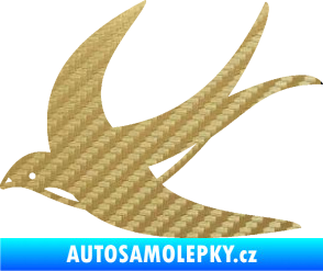 Samolepka Vlaštovka 004 levá 3D karbon zlatý
