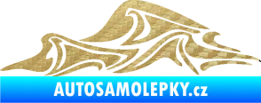 Samolepka Vlny 002 levá moře 3D karbon zlatý
