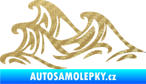 Samolepka Vlny 005 levá moře 3D karbon zlatý