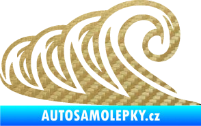 Samolepka Vlny 006 levá moře 3D karbon zlatý