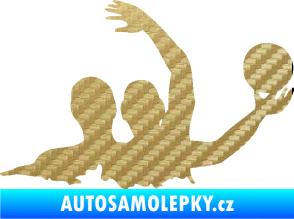 Samolepka Vodní pólo 001 pravá 3D karbon zlatý