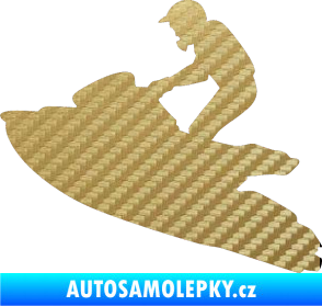 Samolepka Vodní skútr 001 levá 3D karbon zlatý