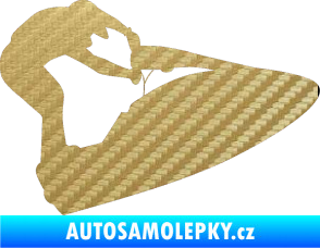 Samolepka Vodní skútr 002 pravá 3D karbon zlatý