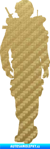 Samolepka Voják 003 pravá 3D karbon zlatý