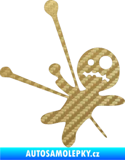 Samolepka Voodoo panenka 002 pravá 3D karbon zlatý
