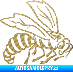 Samolepka Vosa 003 pravá 3D karbon zlatý