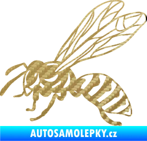 Samolepka Vosa 006 levá 3D karbon zlatý