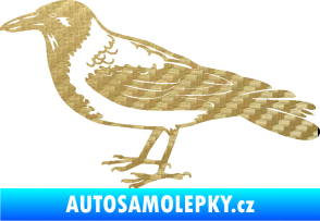 Samolepka Vrána 001 levá 3D karbon zlatý