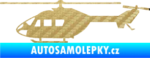 Samolepka Vrtulník 001 levá helikoptéra 3D karbon zlatý