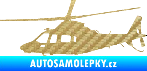 Samolepka Vrtulník 004 levá helikoptéra 3D karbon zlatý