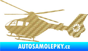 Samolepka Vrtulník 006 levá helikoptéra 3D karbon zlatý