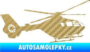 Samolepka Vrtulník 006 pravá 3D karbon zlatý