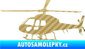 Samolepka Vrtulník 007 levá helikoptéra 3D karbon zlatý