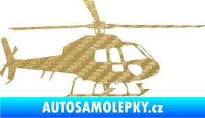Samolepka Vrtulník 007 pravá helikoptéra 3D karbon zlatý