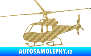 Samolepka Vrtulník 008 levá helikoptéra 3D karbon zlatý