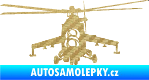 Samolepka Vrtulník 009 levá helikoptéra 3D karbon zlatý