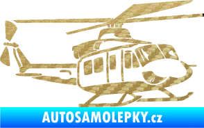 Samolepka Vrtulník 010 pravá helikoptéra 3D karbon zlatý