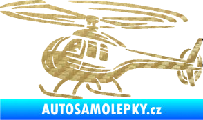 Samolepka Vrtulník 012 levá helikoptéra 3D karbon zlatý