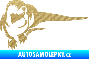 Samolepka Vydra 001 pravá 3D karbon zlatý