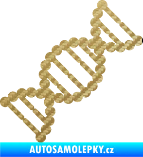 Samolepka Vzorec DNA pravá 3D karbon zlatý