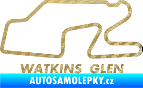 Samolepka Okruh Watkins Glen International 3D karbon zlatý