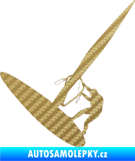 Samolepka Windsurfing 002 levá 3D karbon zlatý