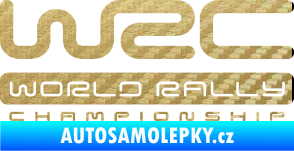 Samolepka WRC -  World Rally Championship 3D karbon zlatý