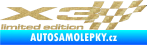 Samolepka X3 limited edition pravá 3D karbon zlatý