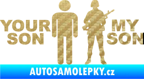 Samolepka Your son my son 3D karbon zlatý
