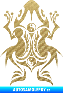Samolepka Žába 001 3D karbon zlatý