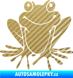 Samolepka Žába 008 pravá 3D karbon zlatý