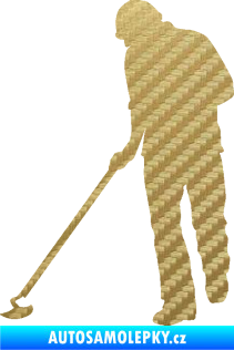 Samolepka Zahradník 001 levá 3D karbon zlatý