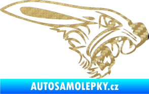 Samolepka Zajíc pravá 3D karbon zlatý