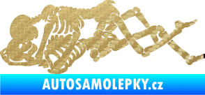 Samolepka Zamilované kostry 001 levá láska až za hrob 3D karbon zlatý