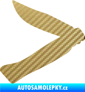 Samolepka Zavírací nůž 001 levá 3D karbon zlatý