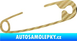 Samolepka Zavírací špendlík 001 pravá  3D karbon zlatý