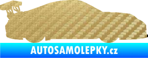 Samolepka Závodní auto 001 pravá 3D karbon zlatý