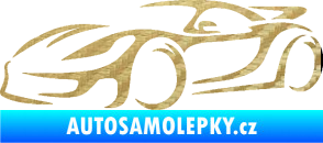 Samolepka Závodní auto 002 levá 3D karbon zlatý
