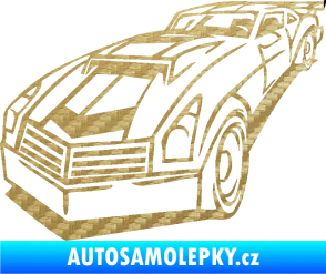 Samolepka Závodní auto 003 levá 3D karbon zlatý