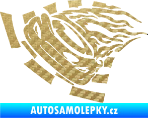 Samolepka Závodní auto 004 levá 3D karbon zlatý