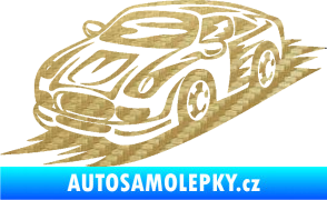 Samolepka Závodní auto 006 levá 3D karbon zlatý