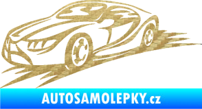 Samolepka Závodní auto 007 levá 3D karbon zlatý