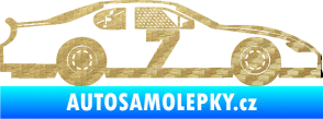 Samolepka Závodní auto 008 3D karbon zlatý