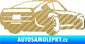 Samolepka Závodní auto 009 pravá 3D karbon zlatý