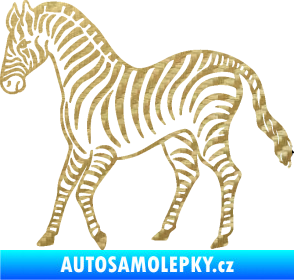 Samolepka Zebra 002 levá 3D karbon zlatý